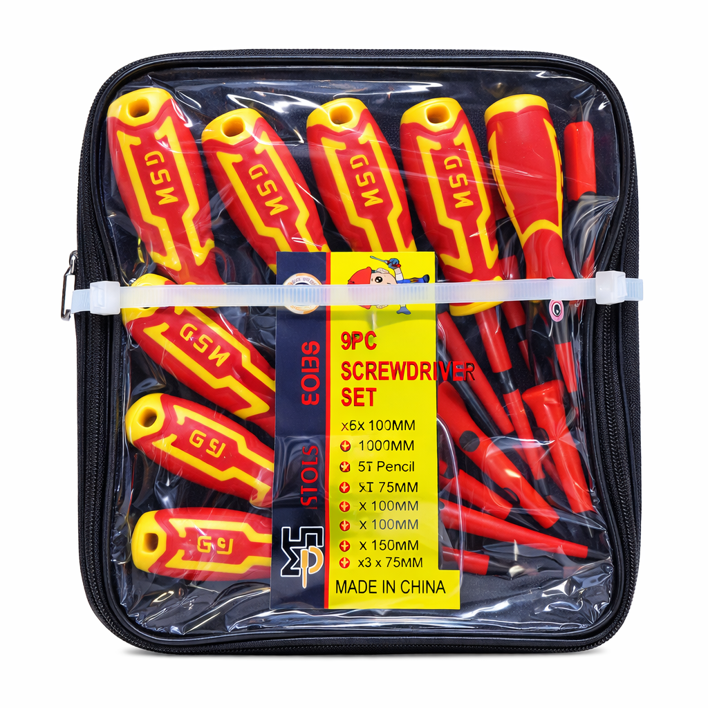 9-Piece Insulated Screwdriver Set with Carry Case (1000V Safe)
