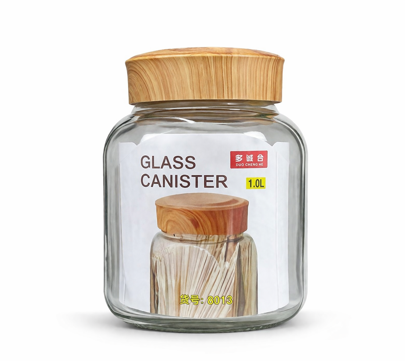Glass Canister with Wood Lid