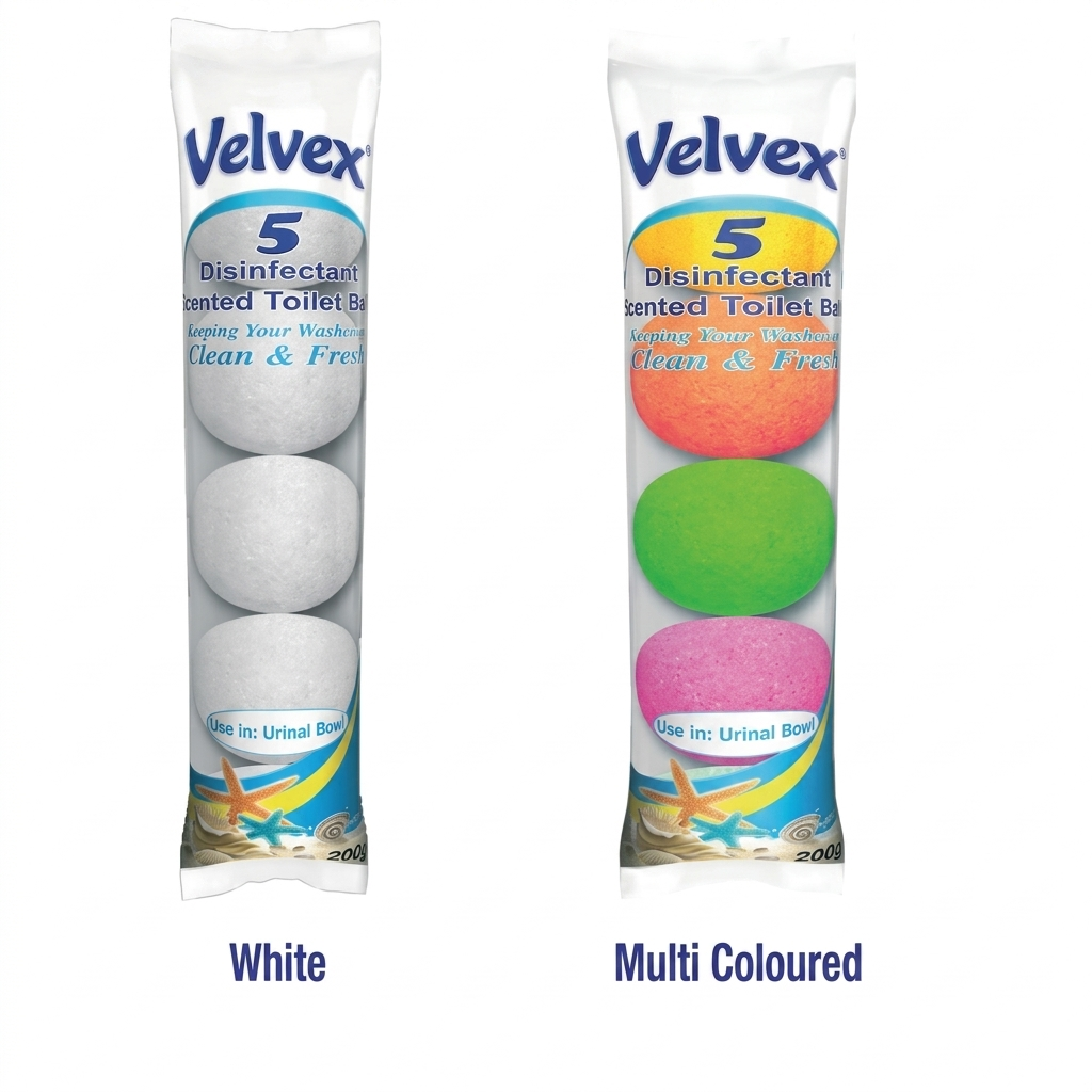 1777997605681 Velvex Disinfectant Scented white and coloured 5pack/ packed Toilet both Balls - Image 1