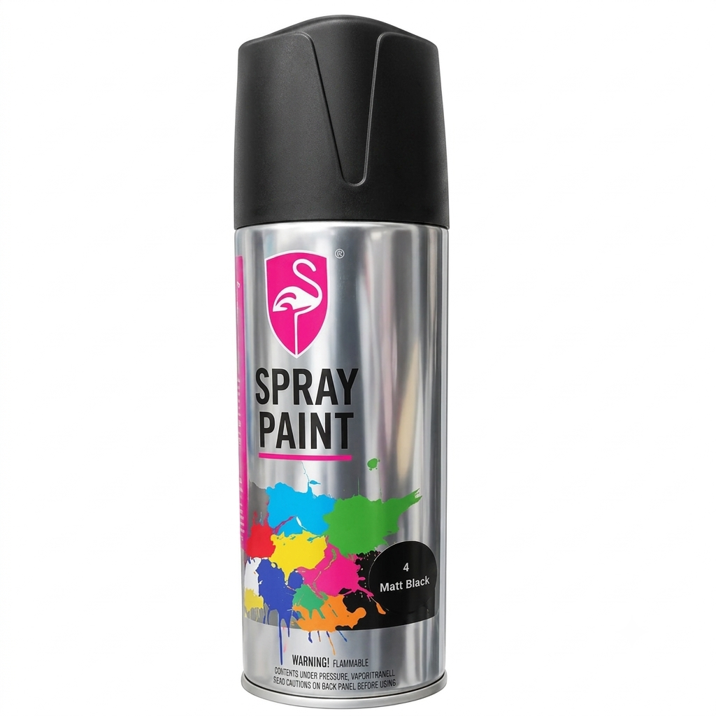 1781249946783 Flamingo Spray Paint 4 Matt Black - Image 1