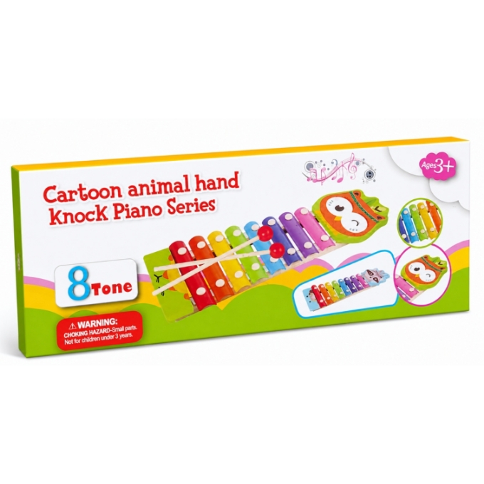 PhotoGrid_Site_1783608575236 Cartoon Animal Hand Knock Piano Series 8 Tone Wooden Xylophone - Image 1