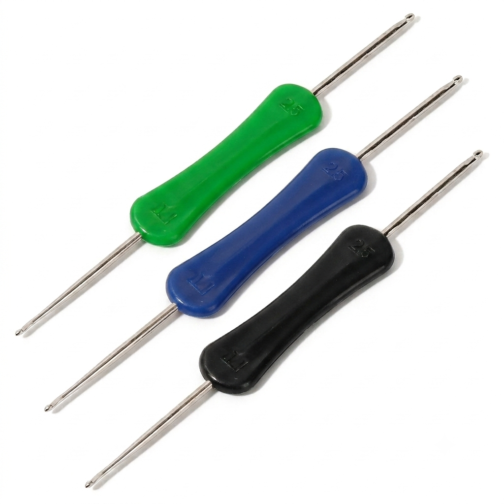 1783781124778 1pc Double-Ended Micro Craft Needle and Crochet Hook Tool 1.0 2.0 - Image 1