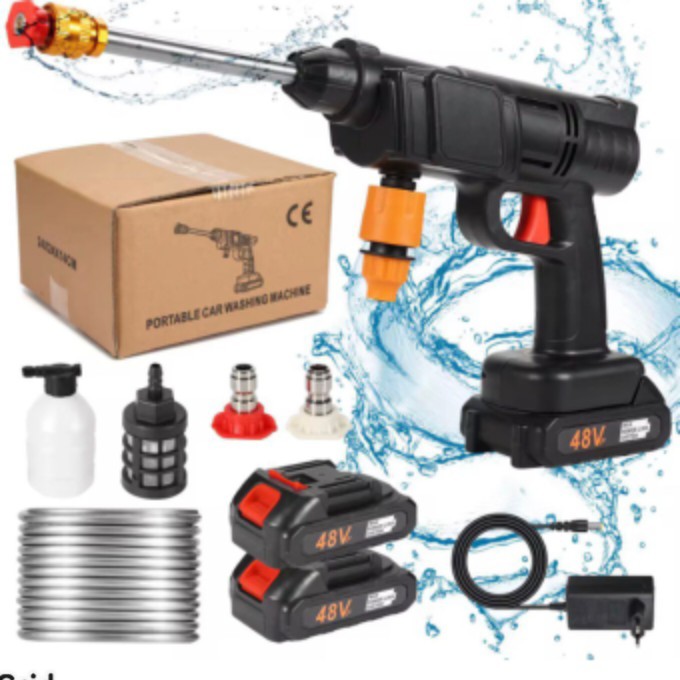 PhotoGrid_Site_1784222445601 Wireless Car Wash Spray Gun Machine With Portable 2 48V Lithium Battery - Image 1