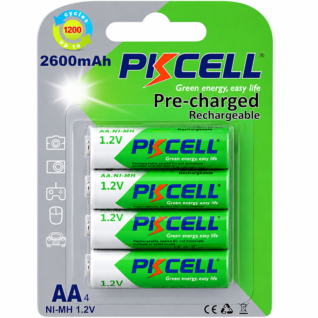file_000000008e2882439bb0a5629607332c PKCELL brand AA rechargeable batteries featuring a 2600mAh - Image 1