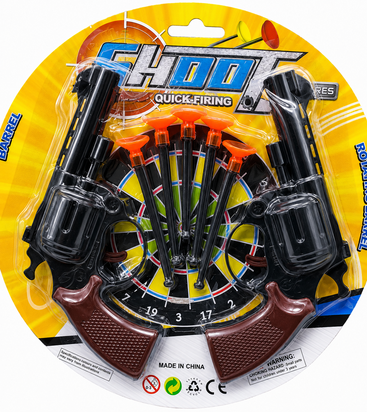 file_00000000a5e481f4a9a7cb8f8f13d25c Toy Revolver Dart Gun Set with Suction Cup Darts and Target Board - Image 1