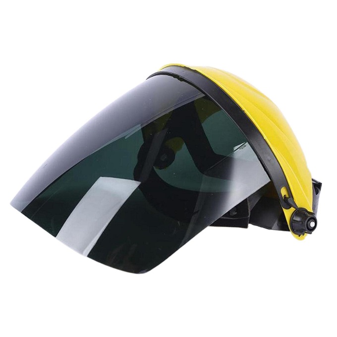 517H3fM1NvL Head-Mounted Safety Face Shield with Adjustable Ratchet with Tinted Flip-Up - Image 1