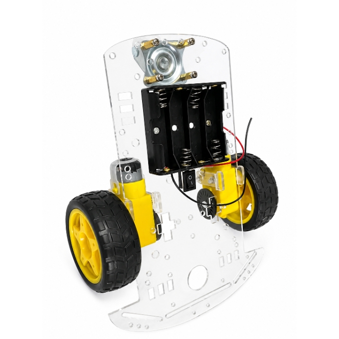 PhotoGrid_Plus_1786173282232 2WD Smart Robot Car Chassis Kit with Acrylic Frame, DC Gear Motors, Wheels, and Battery Holder - Image 1