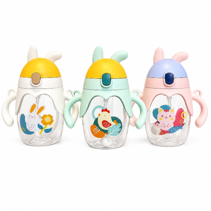 PhotoGrid_Plus_1787848105134 Kids Training Water Sippy Cup with Anti‑Fall Straw Anti-choke BPA Free Bottle - Image 1