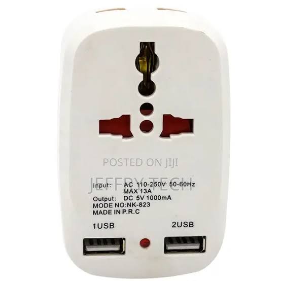 images (1) 1000mAUniversal Travel Adapter with Dual USB Charging Ports – NK-823 - Image 1