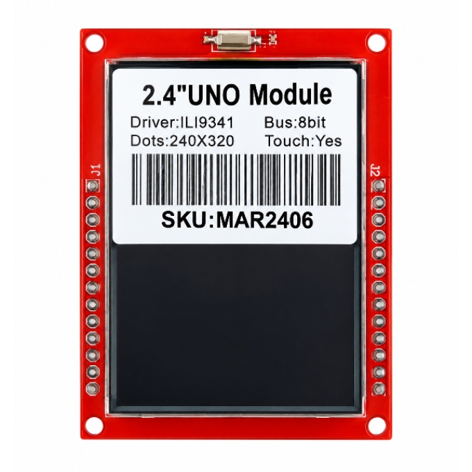 PhotoGrid_Plus_1789627727772 2.4-Inch UNO TFT LCD Touchscreen Display Module 240×320, ILI9341, 8-Bit Bus - Image 1