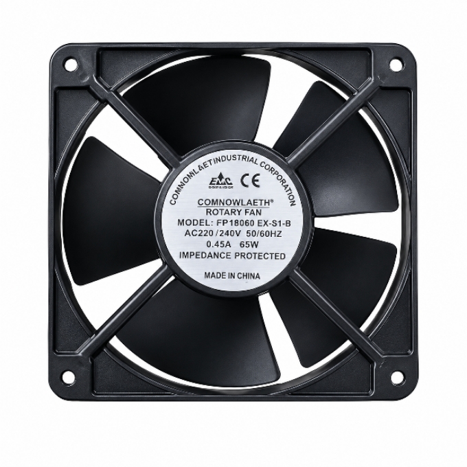 PhotoGrid_Plus_1790144093955 COMNOWLAETH FP18060 EX-S1-B AC Cooling Fan – 180×180×60mm, 220/240V, 65W - Image 1