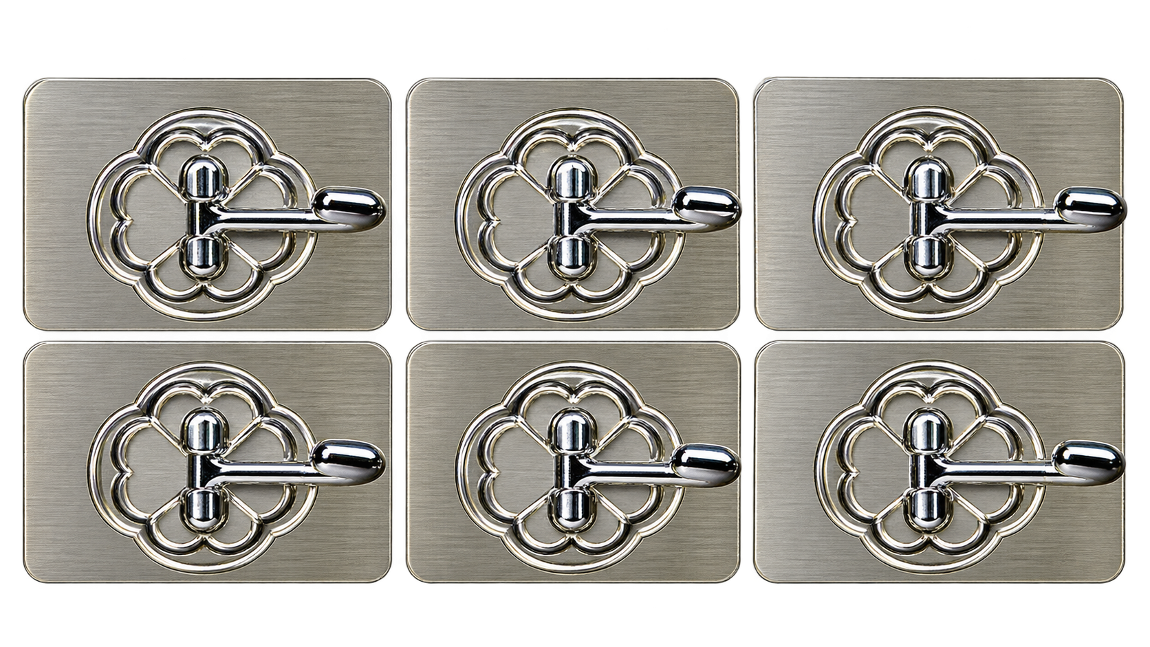 file_000000004c7481f589d60087fa1be7f8 6-Piece Stainless Steel Adhesive Sticky Wall Hooks – Heavy-Duty 10KG Load-Bearing - Image 1