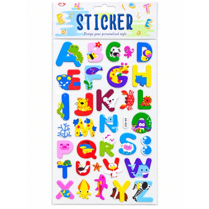 PhotoGrid_Plus_1791910804217 Colorful 3D Animal Alphabet Stickers for Kids – A to Z Educational Letter Stickers - Image 1